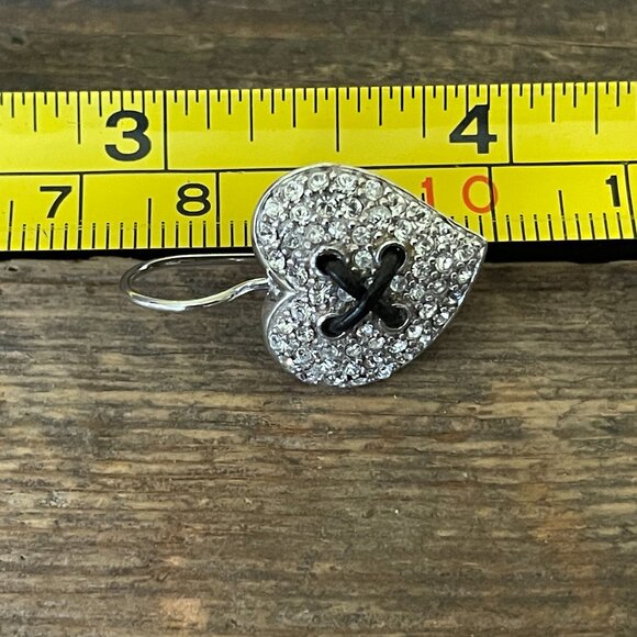 Rare Guess Sterling Silver Heart Dangle Earrings-NEW - Picture 11 of 11